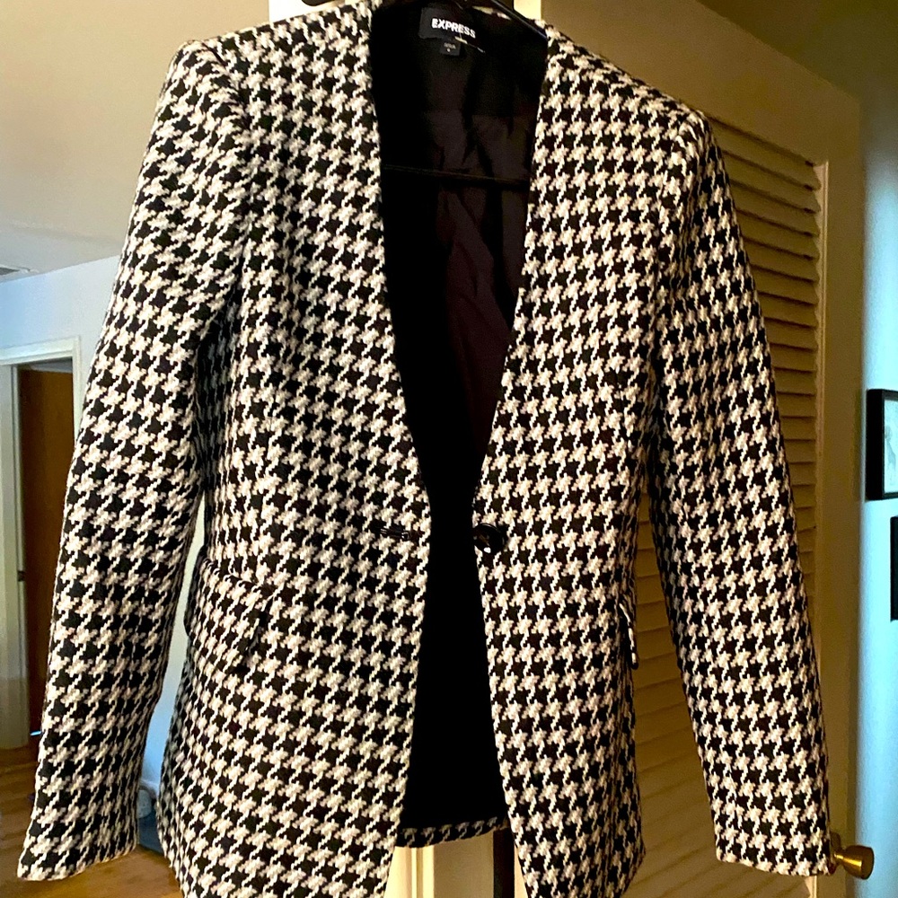 Express houndstooth tweed blazer size 0